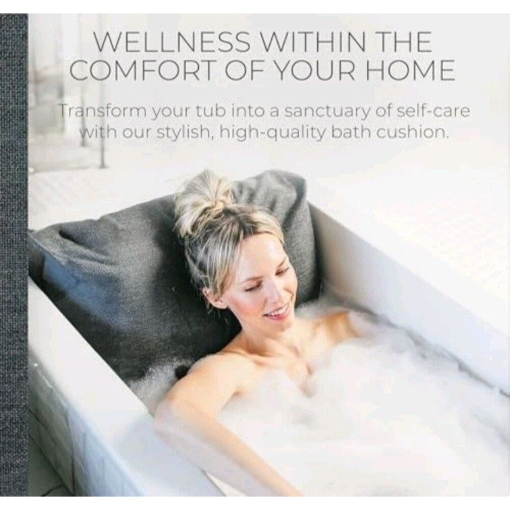 BADESOFA Luxury Bathtub Pillow Large Charcoal - Picture 3 of 5